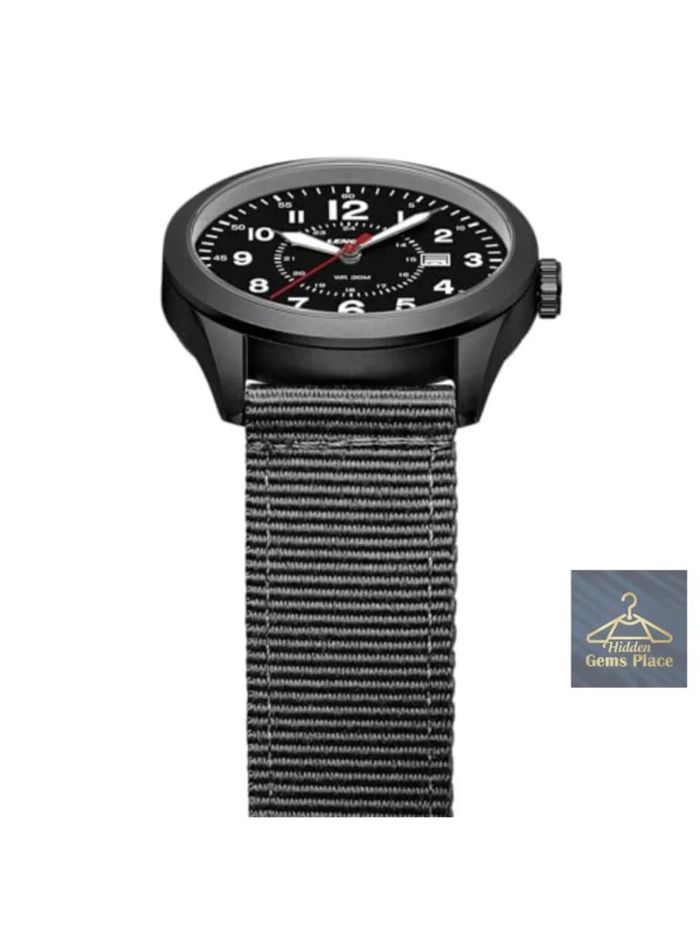 Men's Military Analog Quartz Watch, 42MM Nylon Strap, Date & Luminous
